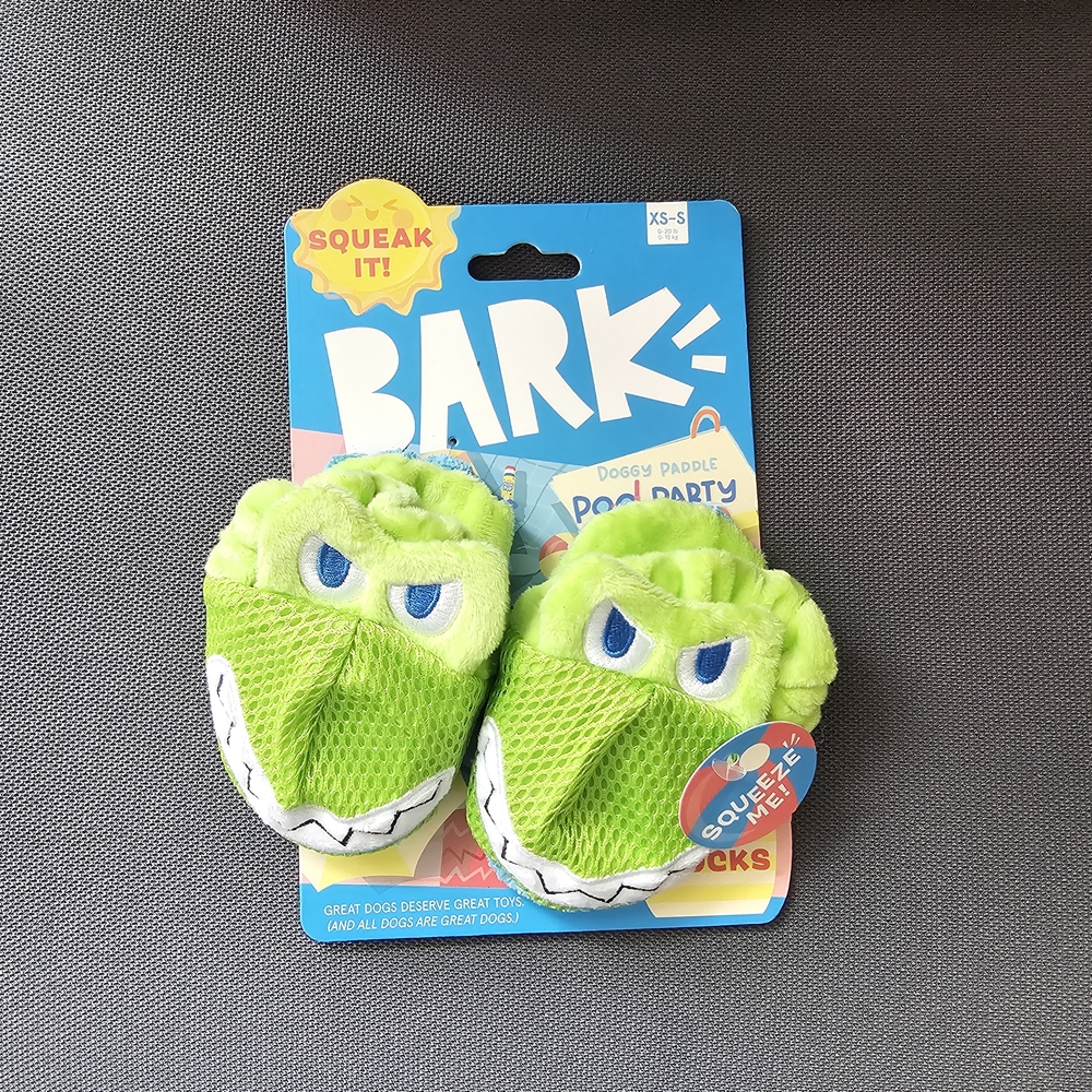 Bark Pool Party‎ Crocodile Plush Dog Toy - Bright Green & Blue